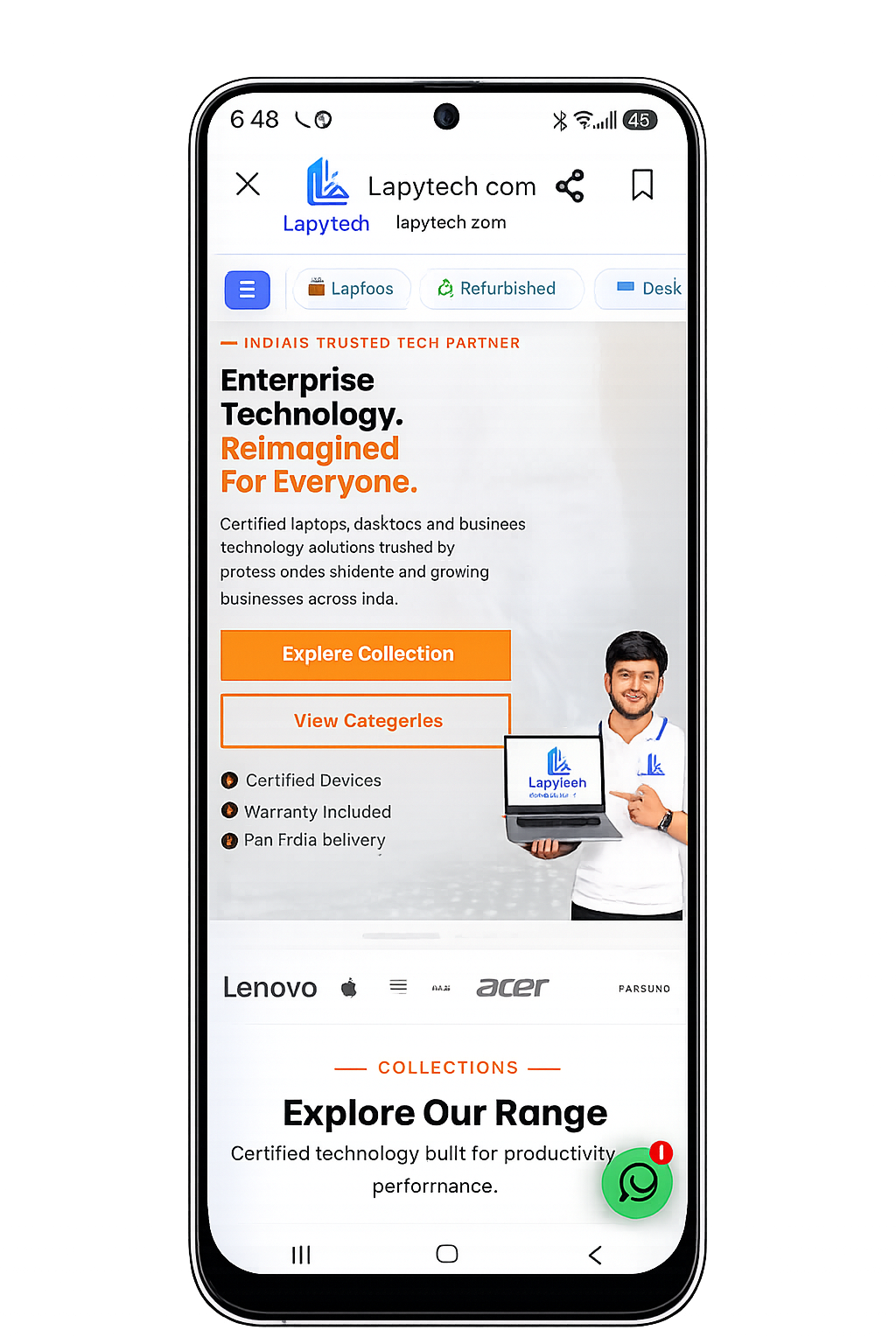 Lapytech website design